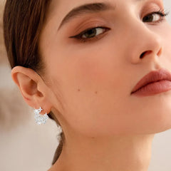 925 Sterling Silver Moissanite Lucky Clover Earrings OutfitFlow