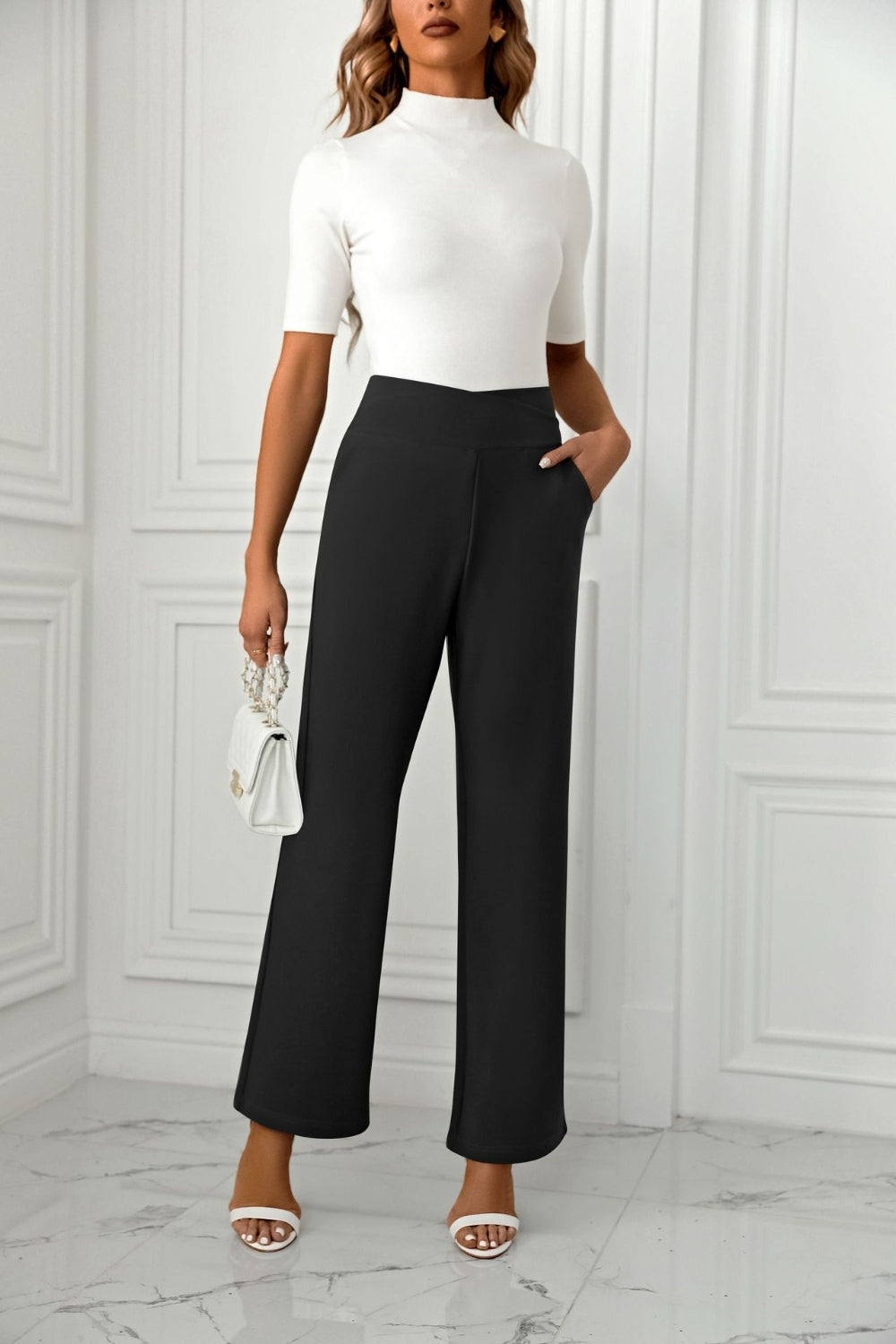 Outfit Flow - High Waist Straight Leg Pants