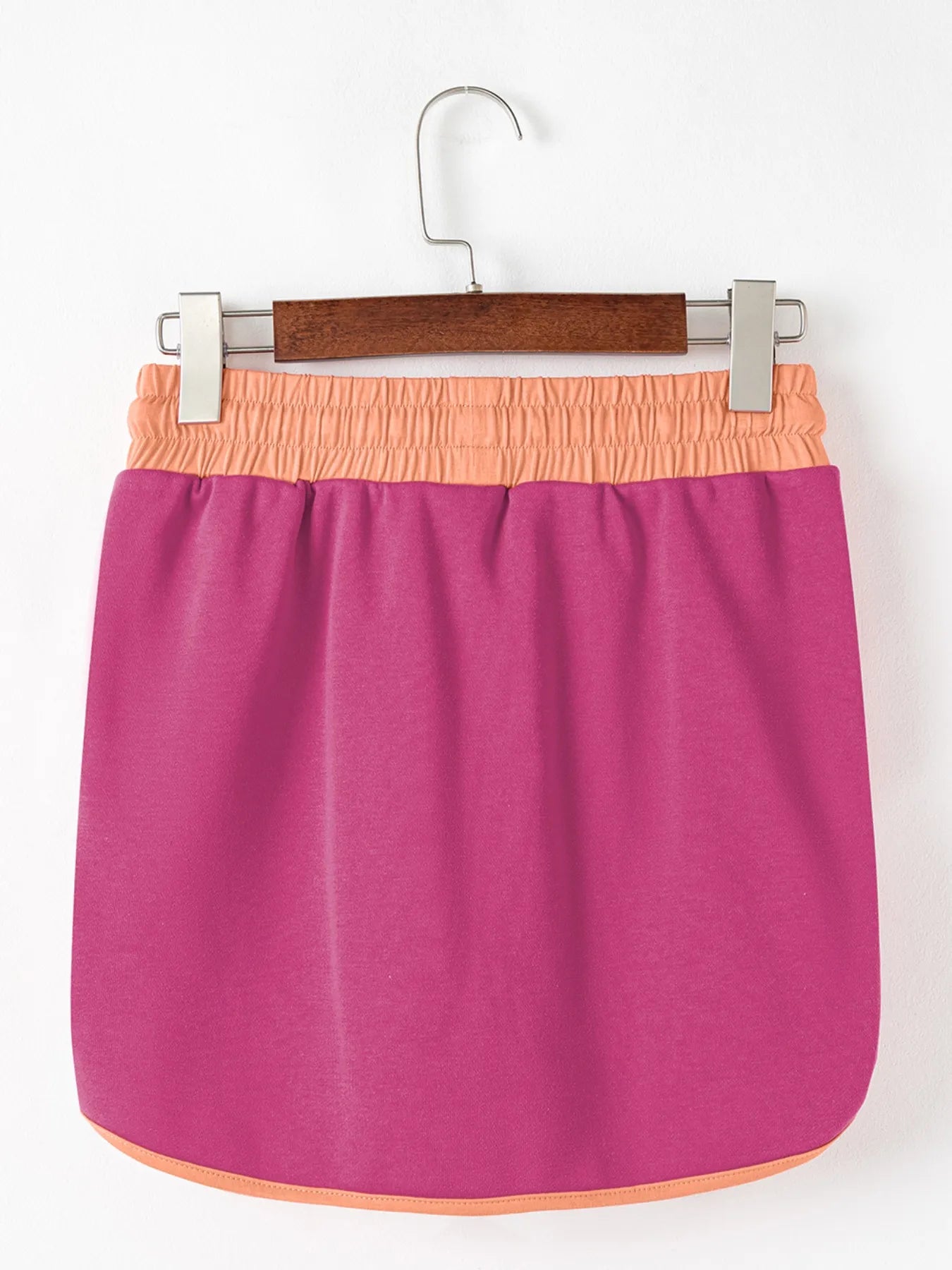 Contrast Trim Long Sleeve Top and Skort Set OutfitFlow