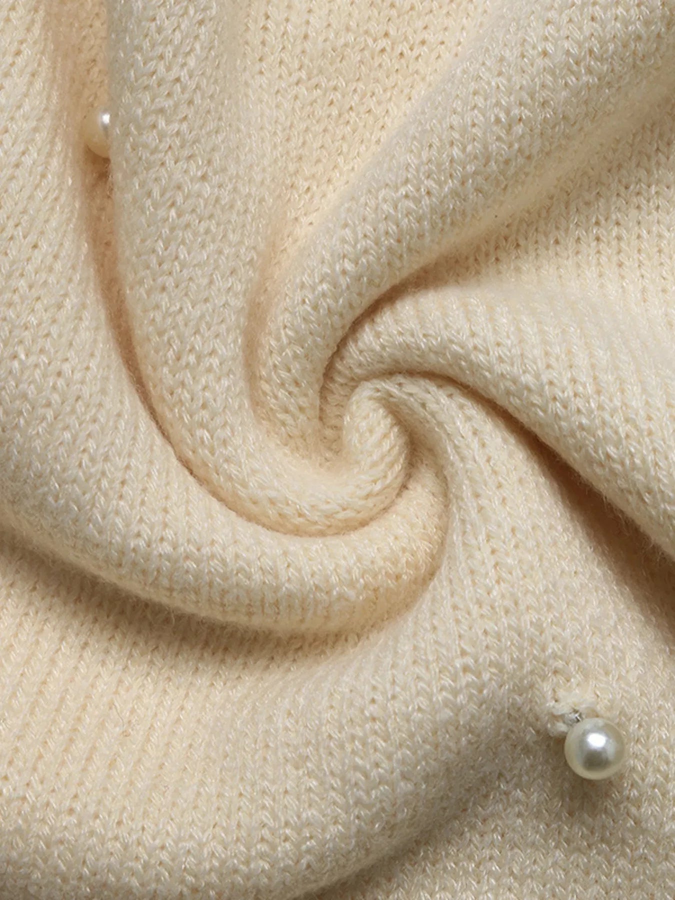 Pearl Embellished Button-Up Cardigan OutfitFlow