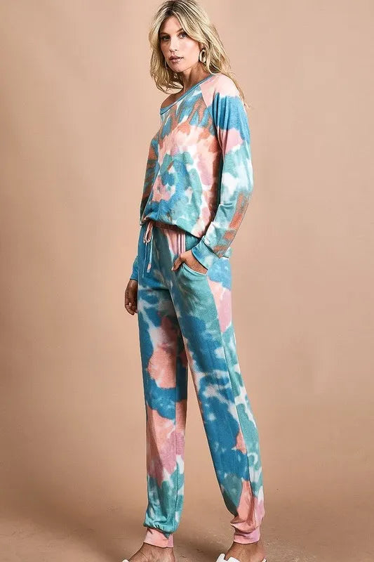 BiBi Tie Dye French Terry Jogger Pants OutfitFlow
