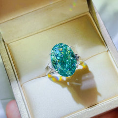 5 Carat Moissanite 925 Sterling Silver Ring Turquoise OutfitFlow