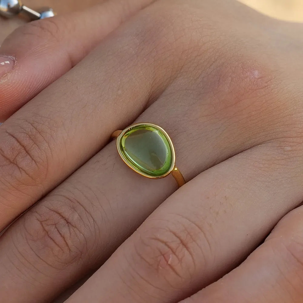 2 Piece Resin Oval Adjustable Ring OutfitFlow