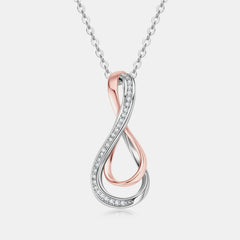 925 Sterling Silver Inlaid Moissanite Infinity Pendant Necklace OutfitFlow