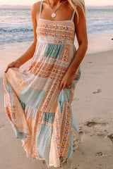 Printed Square Neck Cami Dress Multicolor OutfitFlow