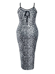 Plus Size Leopard Print Bodycon Maxi Dress Leopard OutfitFlow