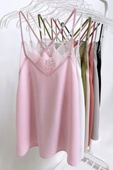 BiBi Lace Cami Solid Tank Top OutfitFlow