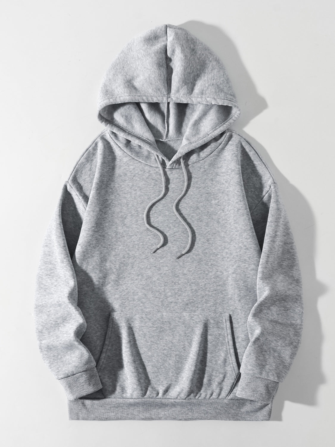 Drawstring Dropped Shoulder Hoodie OutfitFlow