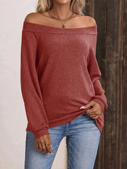 Outfit Flow - Off-Shoulder Long Sleeve T-Shirt