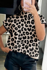 Leopard Cap Sleeve Sweater OutfitFlow
