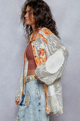 POL Floral Print Crochet Button Up Shirt OutfitFlow
