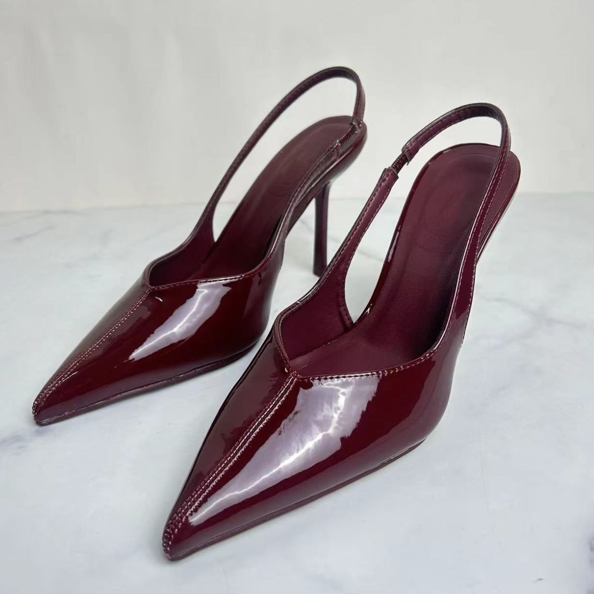 Slingback Point Toe Stiletto Pumps OutfitFlow