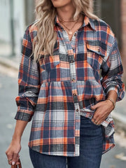 Plaid Button-Down Long Sleeve Shirt OutfitFlow