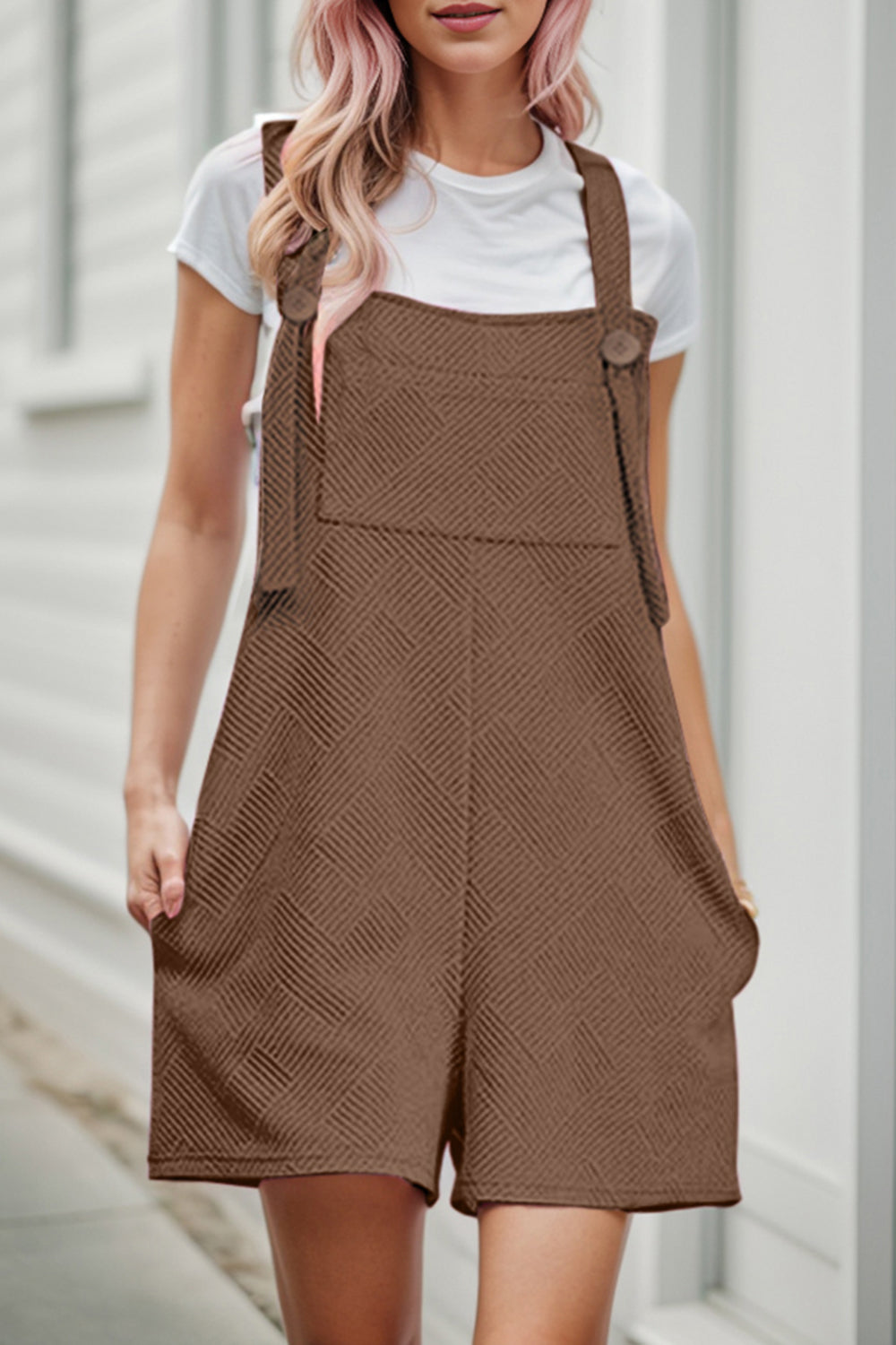 Outfit Flow - Textured Overall with Pockets