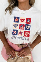 American Heart Star Checkered Graphic Tee OutfitFlow