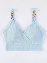 Chain Strap Ribbed Cami Top OutfitFlow