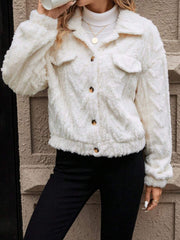 Outfit Flow - Button Up Long Sleeve Fuzzy Outerwear