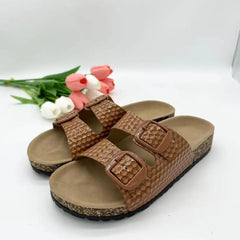 Open Toe Flats Sandals Brown OutfitFlow