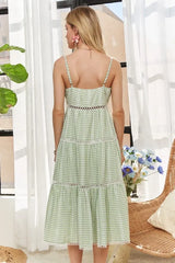 ADORA Gingham Detail Washed Dress OutfitFlow