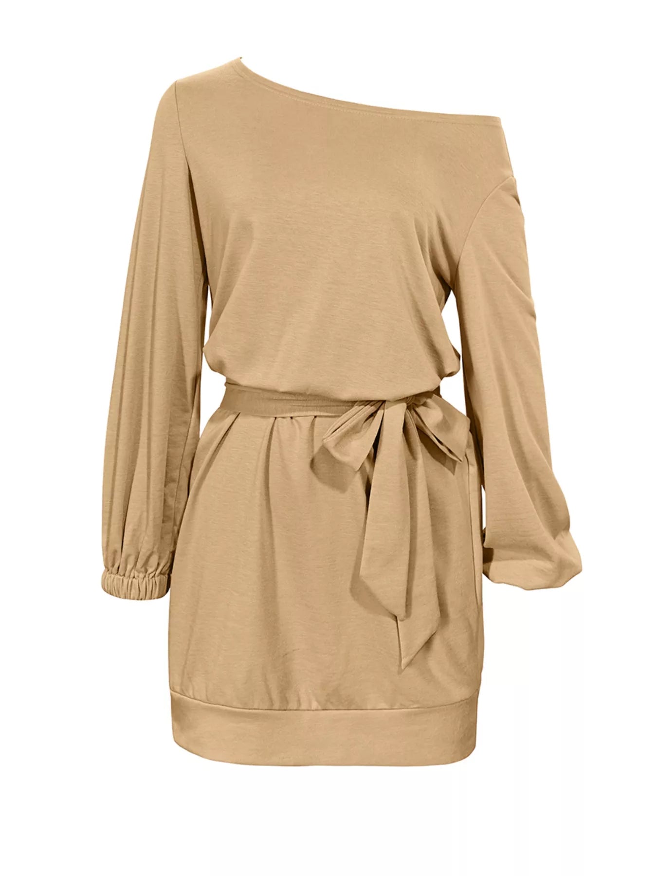 One Shoulder Tie Waist Dress OutfitFlow