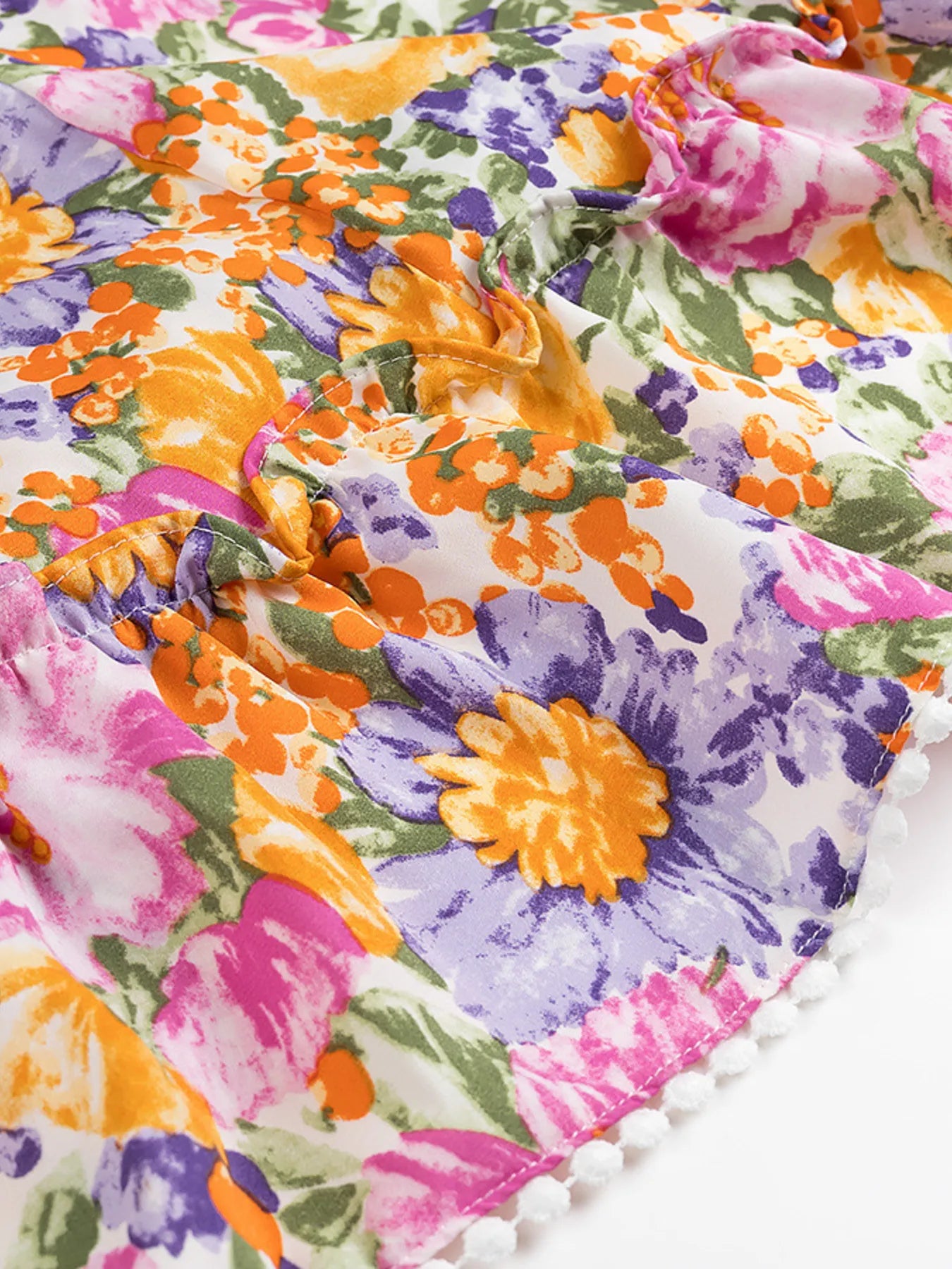 Floral Print Ruffled Hem Dress OutfitFlow