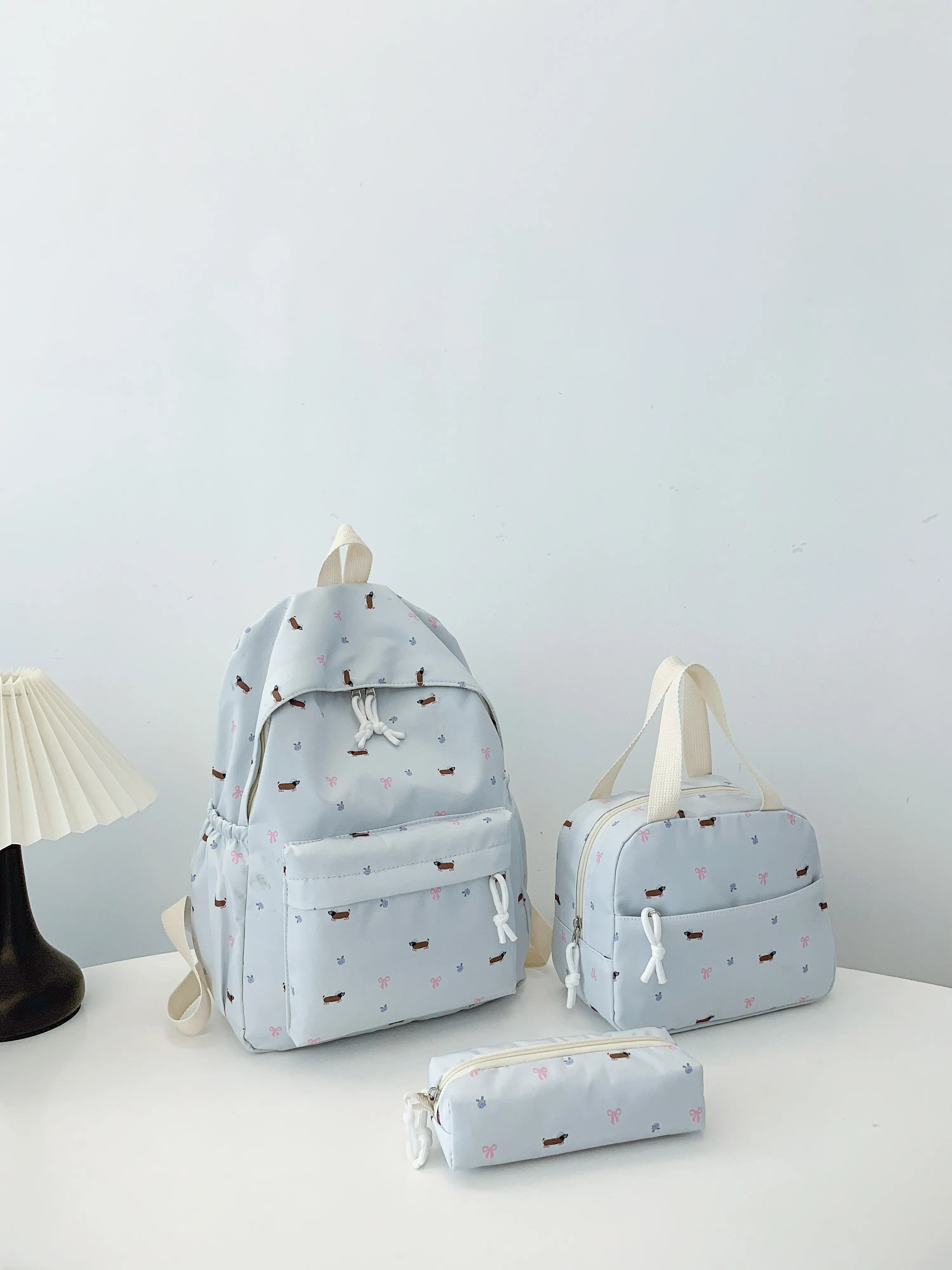 3-Piece Daisy Print Canvas Bag Set Blue onesize OutfitFlow