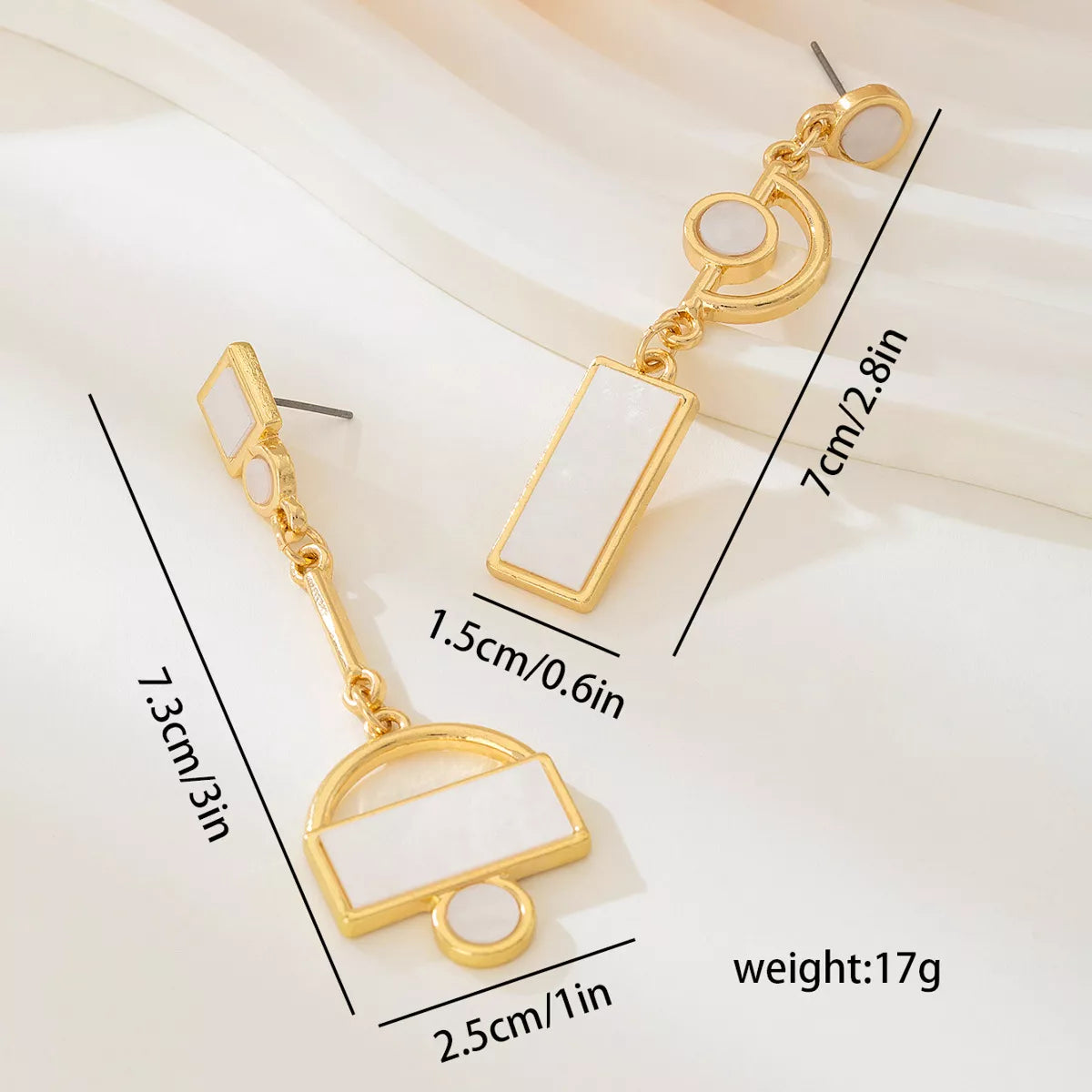 Geometric Gold Chain Drop Earrings OutfitFlow