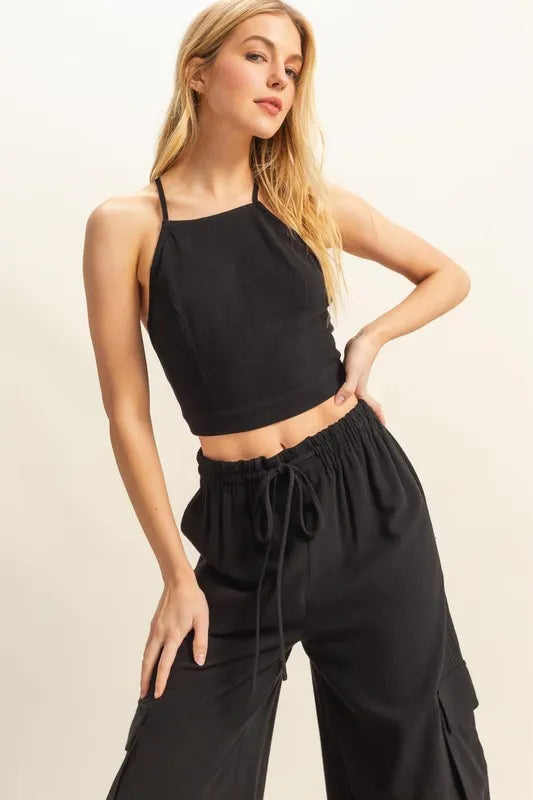HYFVE Crop Top and Cargo Pants Set OutfitFlow