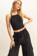 HYFVE Crop Top and Cargo Pants Set OutfitFlow