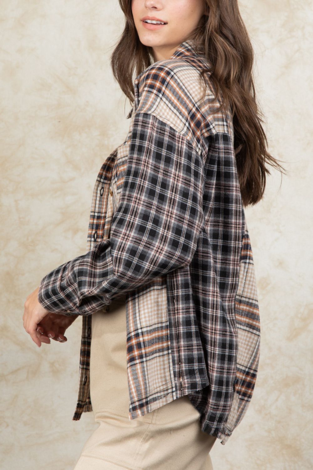 Outfit Flow - Plaid Collared Neck Button Up Long Sleeve Shirt