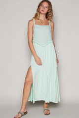 POL Frill Slit Square Neck Cami Dress OutfitFlow