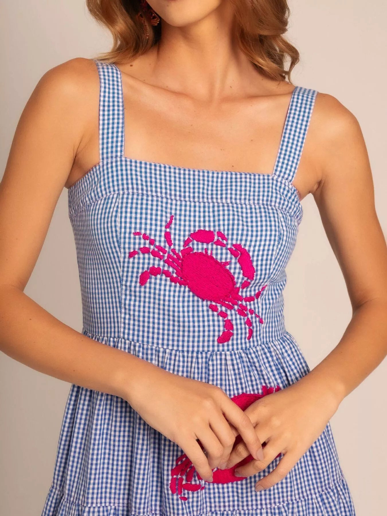 Embroidered Square Neck Tiered Maxi Cami Dress OutfitFlow