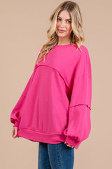 Ces Femme Exposed Seam Long Sleeve Sweatshirt OutfitFlow