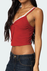Lace Detail V-Neck Cami OutfitFlow