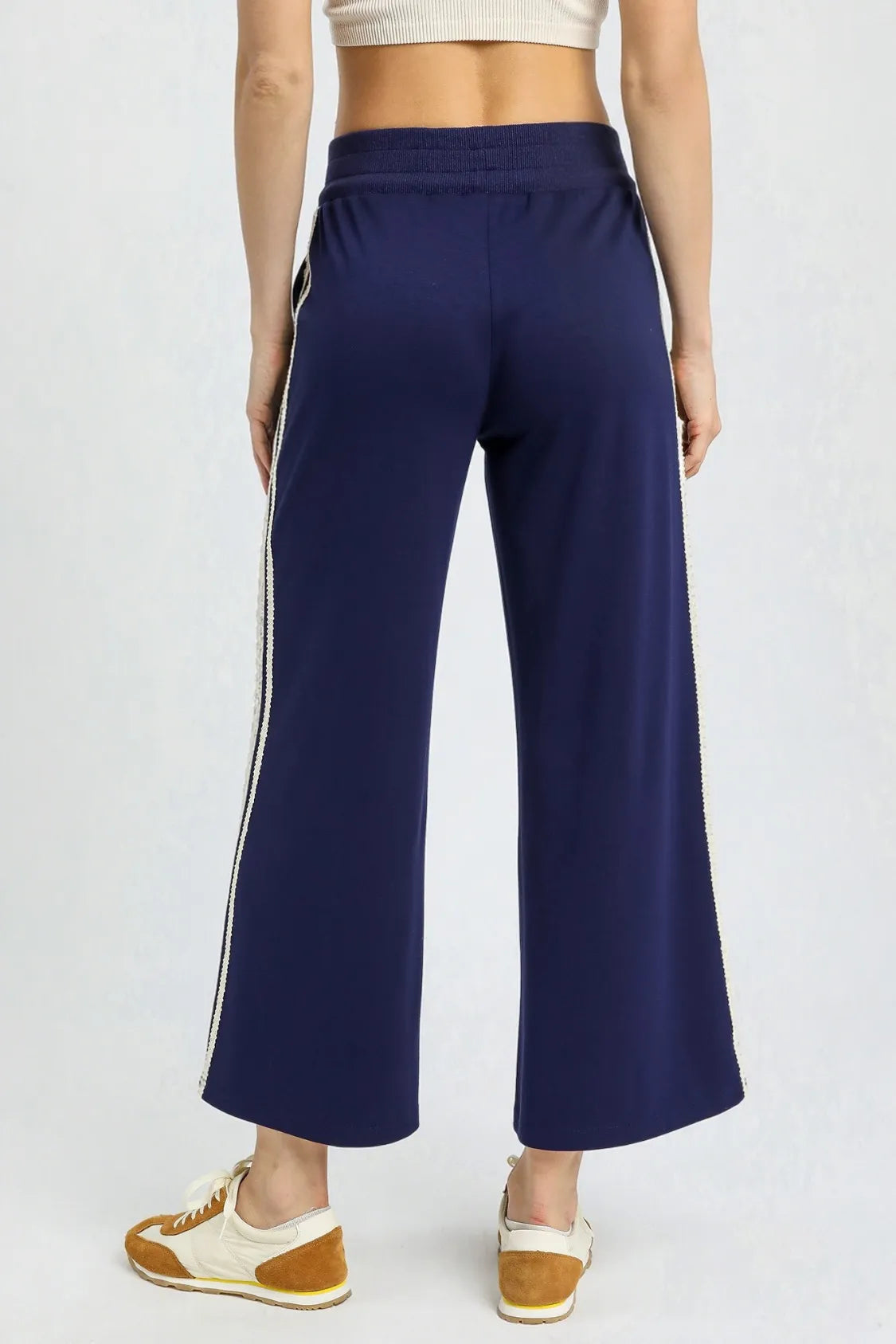 Umgee Wide-Leg Pants with Lace Trim OutfitFlow