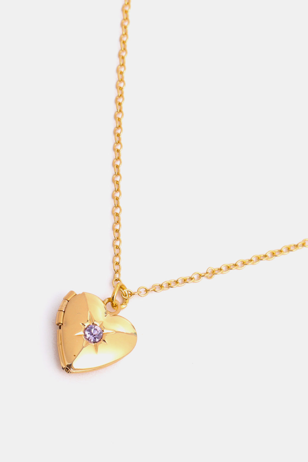 Zircon Heart Shape 14K Gold-Plated Pendant Necklace OutfitFlow