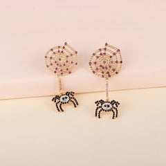 Spider Rhinestone Alloy Earrings OutfitFlow