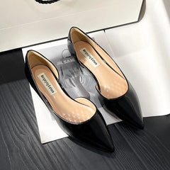 Point Toe Flats Slip-Ons Black OutfitFlow