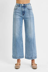 RISEN Full Size High Rise Crop Wide Leg Jeans Plus Size LIGHT OutfitFlow