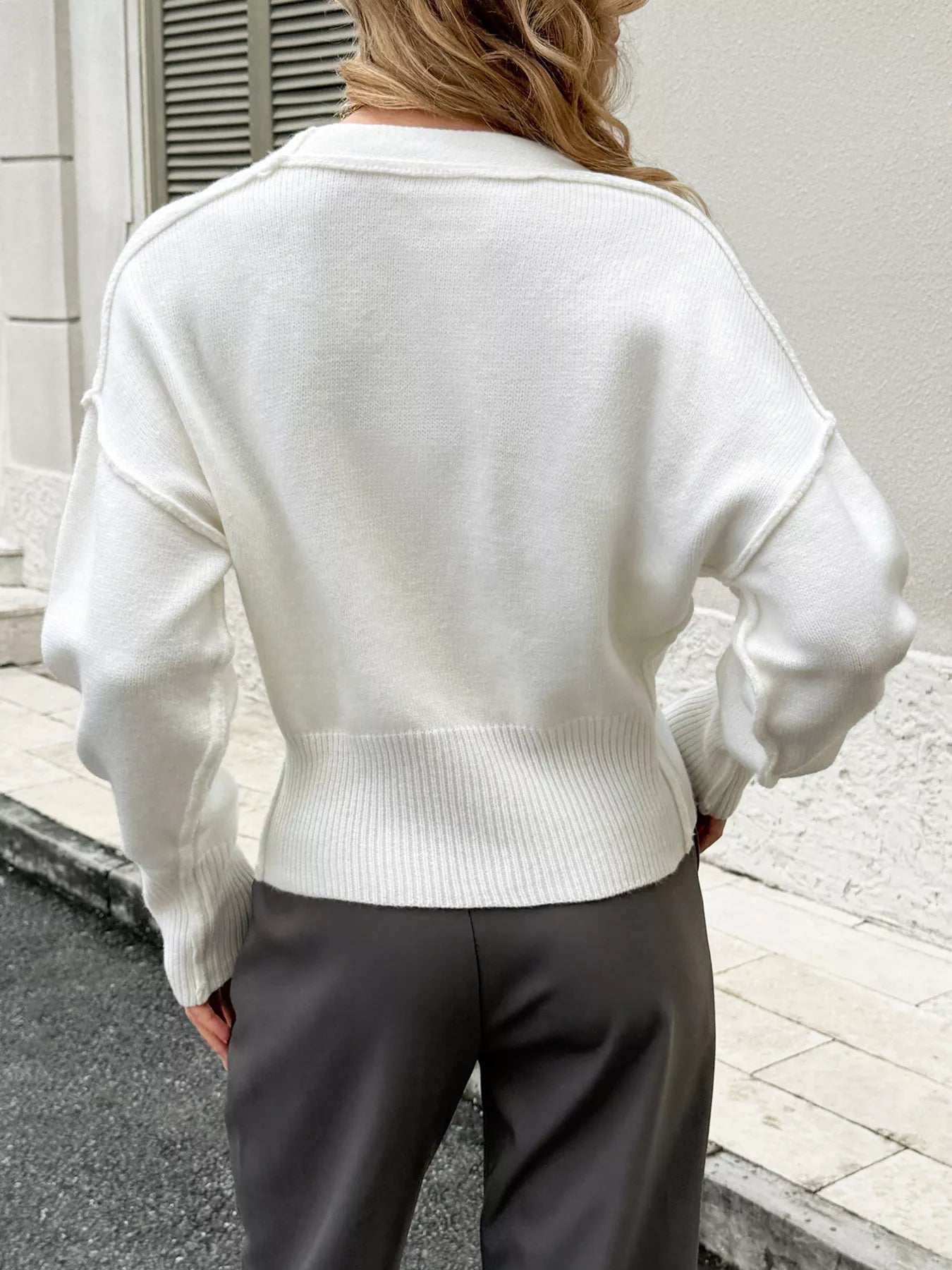 Button-Front Knit Cardigan Trendsi