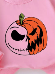 Children's Halloween Graphic Sweatshirt and Flare Pants Set OutfitFlow