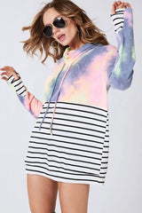 BiBi Tie Dye French Terry Cowl Neck Top OutfitFlow