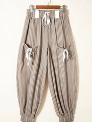 Stripe Drawstring Cargo Jogger Pants with Pockets OutfitFlow