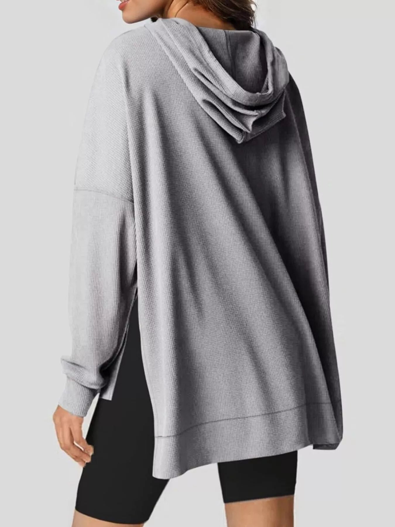 High-Low Hoodie with Kangaroo Pocket OutfitFlow