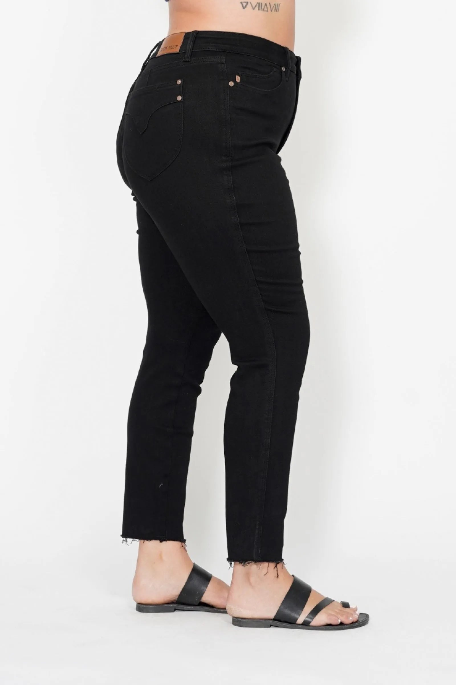 Judy Blue Full Size High Waisted Tummy Control Shield Pockets Skinny Jeans Plus Size OutfitFlow