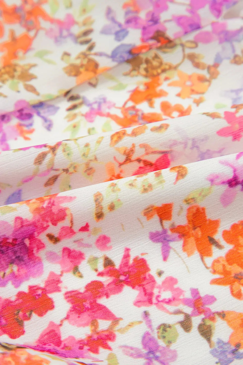 Floral Puff Sleeve Notched Tiered Mini Dress OutfitFlow