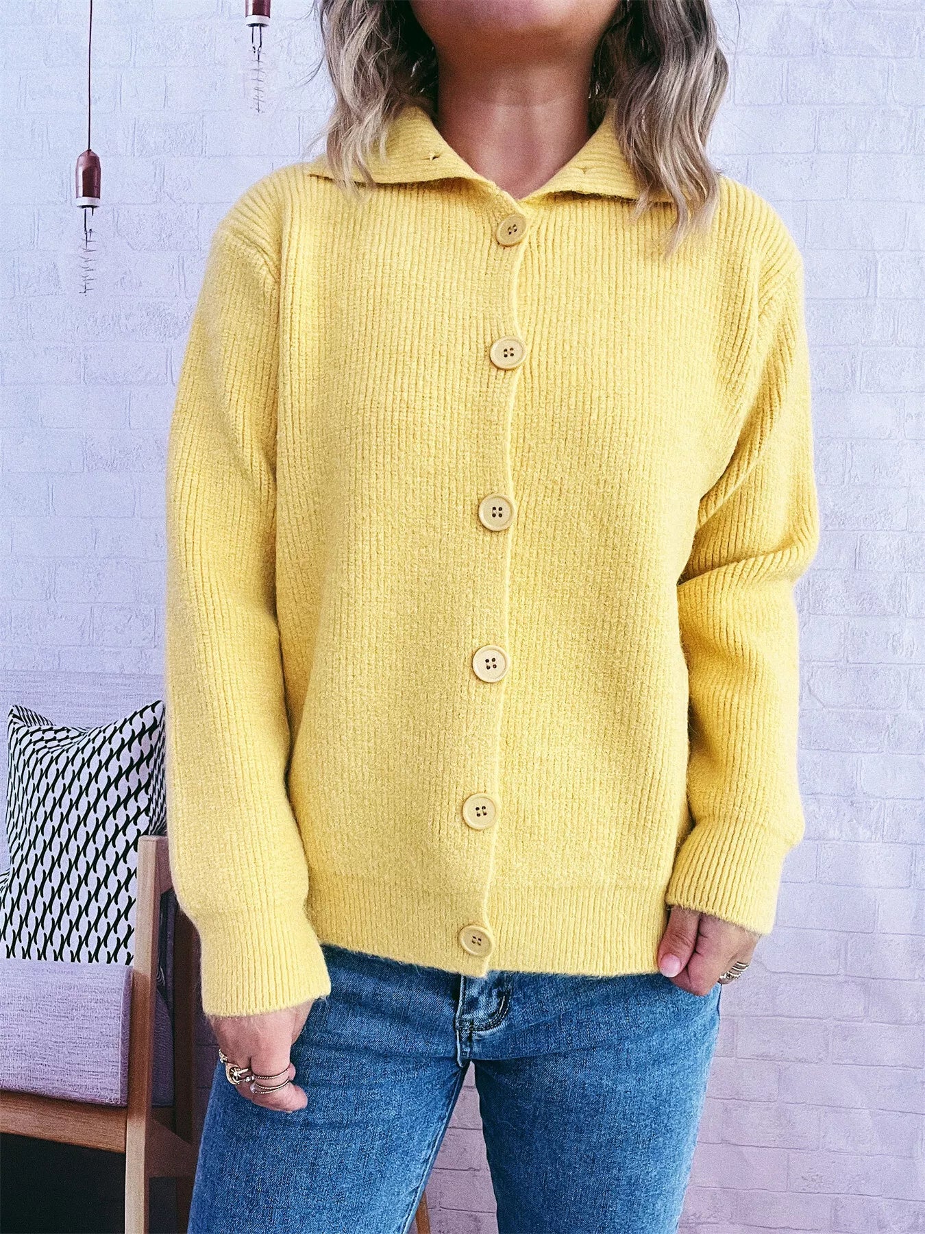 Ribbed Button-Up Cardigan OutfitFlow