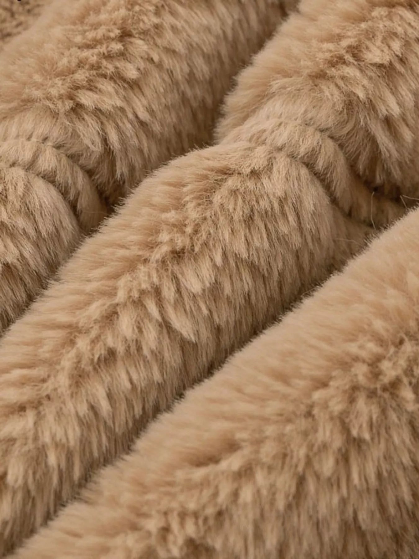 Full Size Faux Fur Cropped Zip-Up Jacket Plus Size Trendsi