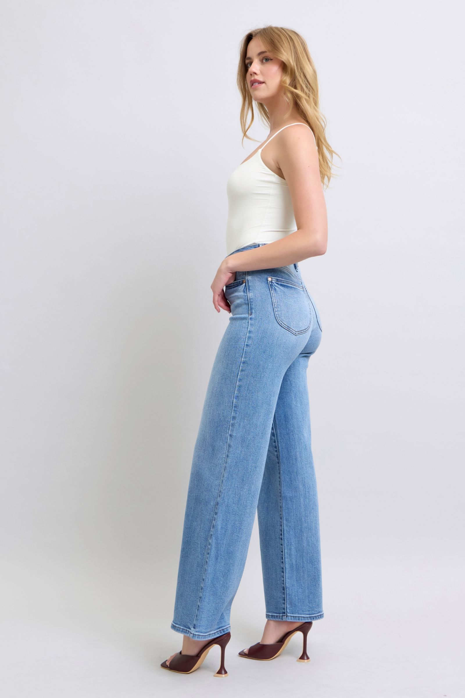 Outfit Flow - Judy Blue Full Size Wide Leg Jeans with Pockets