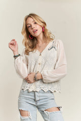 ADORA Button Down Embroidered Blouse OutfitFlow